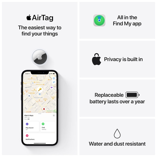 AirTags spesifikasjoner AirTags spesifikasjoner